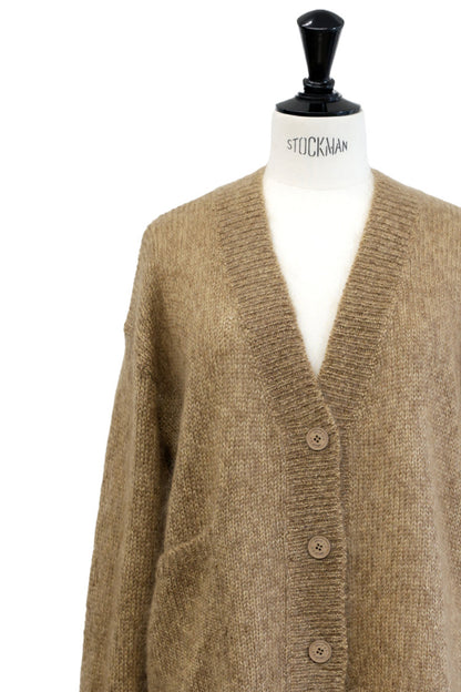 24AW Cardigan en soie et mohair avec fente latérale  /CT24311