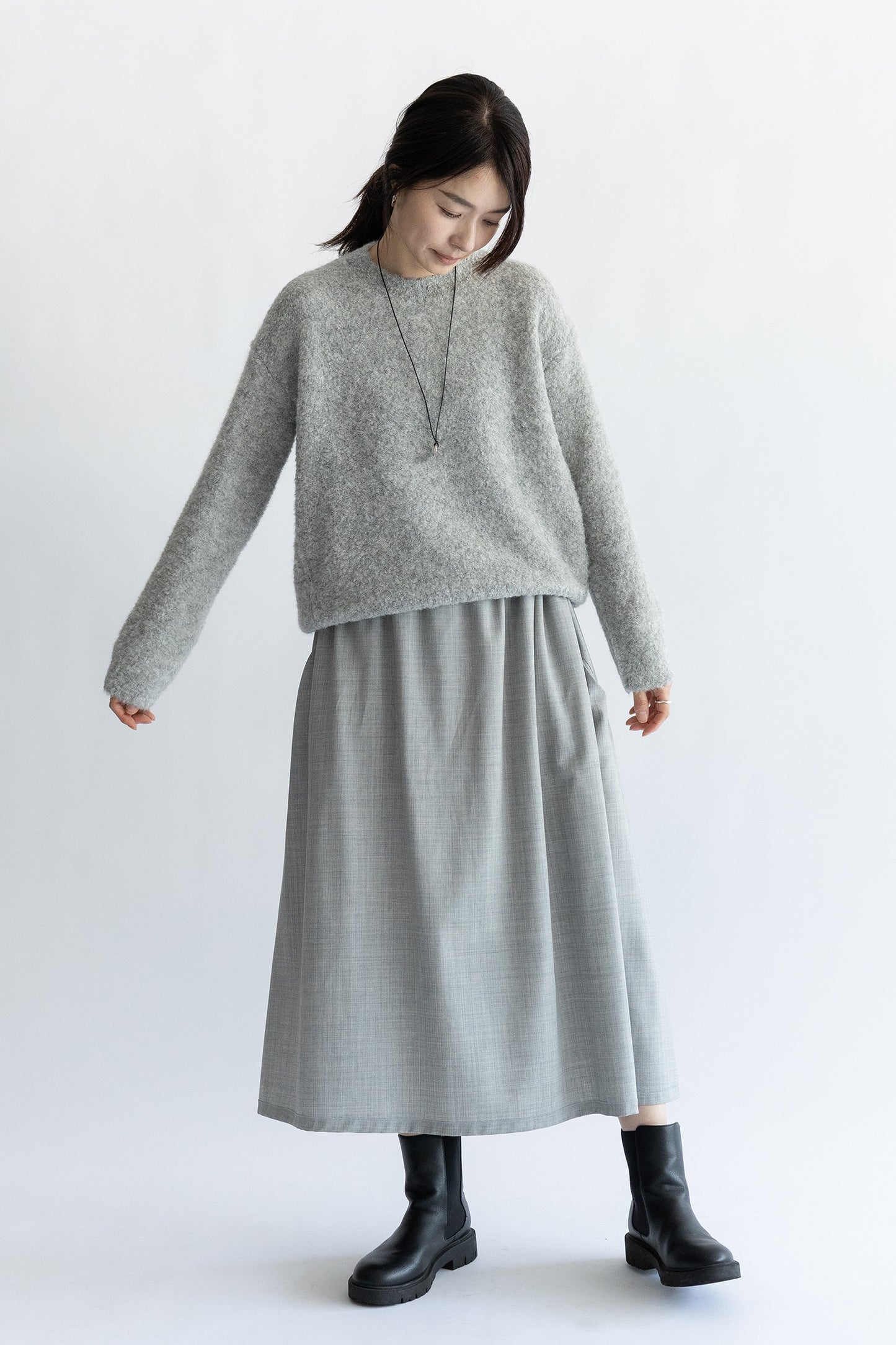 Re Stock Pull ample en laine d'alpaga bouclé /CT24320