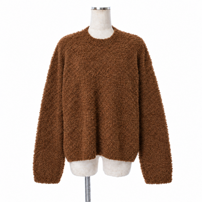 26AW Pull ample en laine d'alpaga bouclé /CT24320
