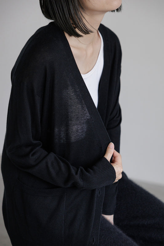 Archive item Cardigan doublé en cachemire de soie /CT24328