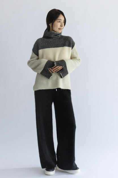 Re Stock Col roulé à manches fendues en raton laveur /CT24330