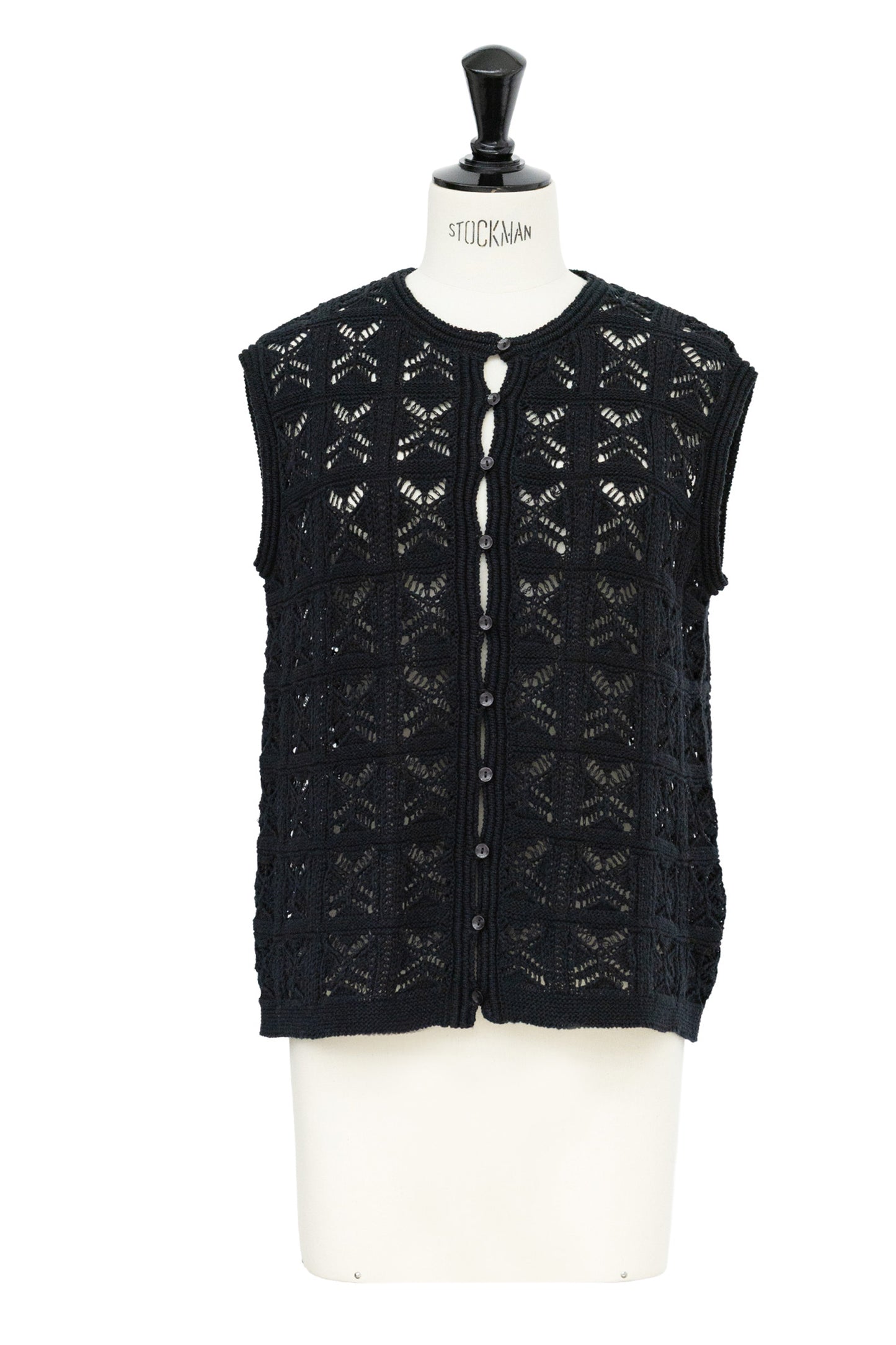26SS Gilet crocheté en coton et lin /CT26121