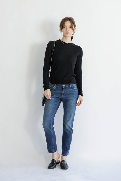 25SS Capsule Silk cashmere crew neck rib pullover /CT25109