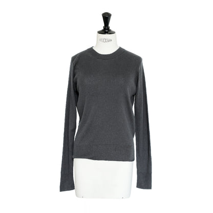 Re Stock Silk cashmere crew neck rib pullover /CT25109