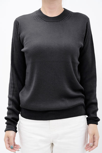 25SS Capsule Silk cashmere crew neck rib pullover /CT25109