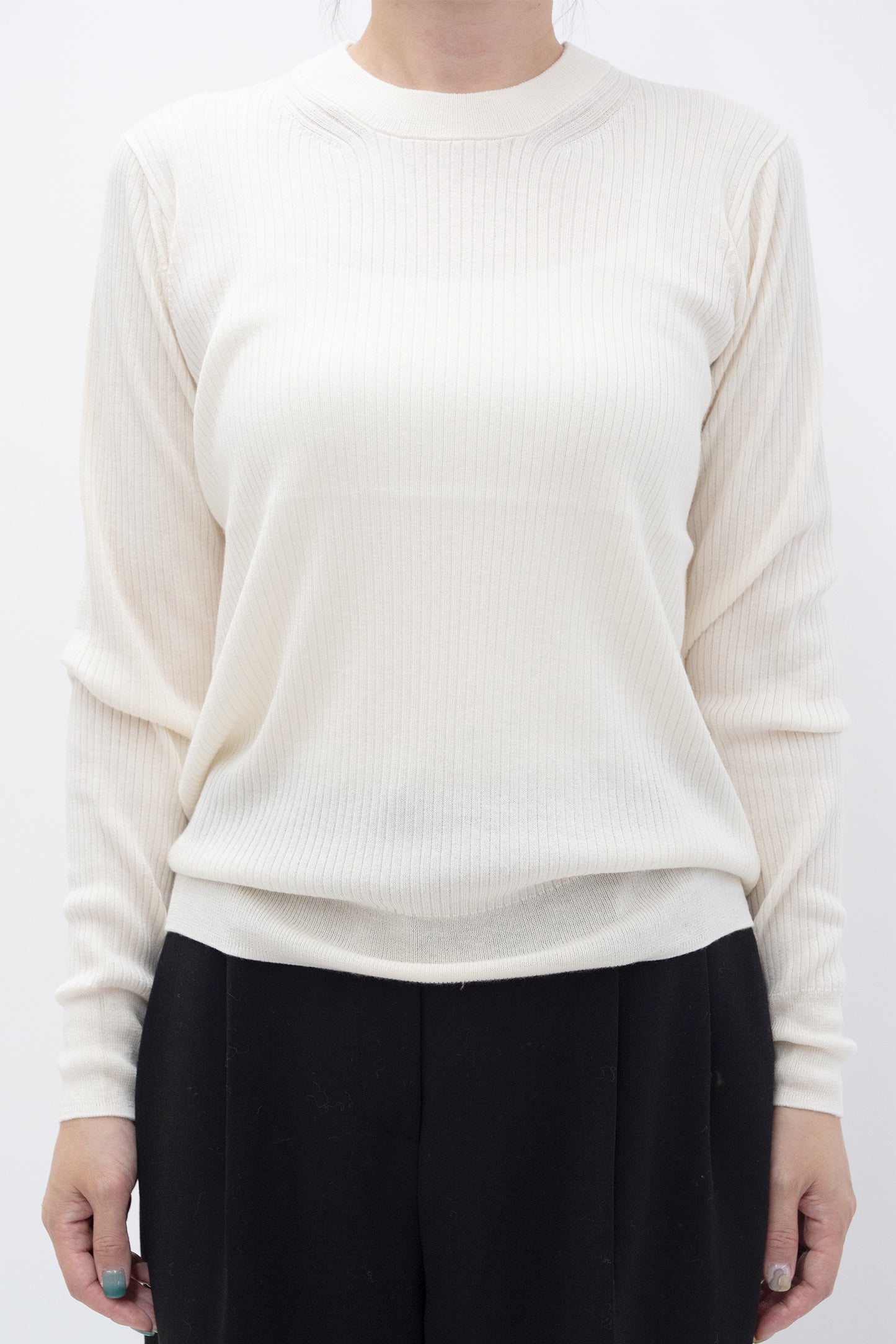 25SS Capsule Silk cashmere crew neck rib pullover /CT25109