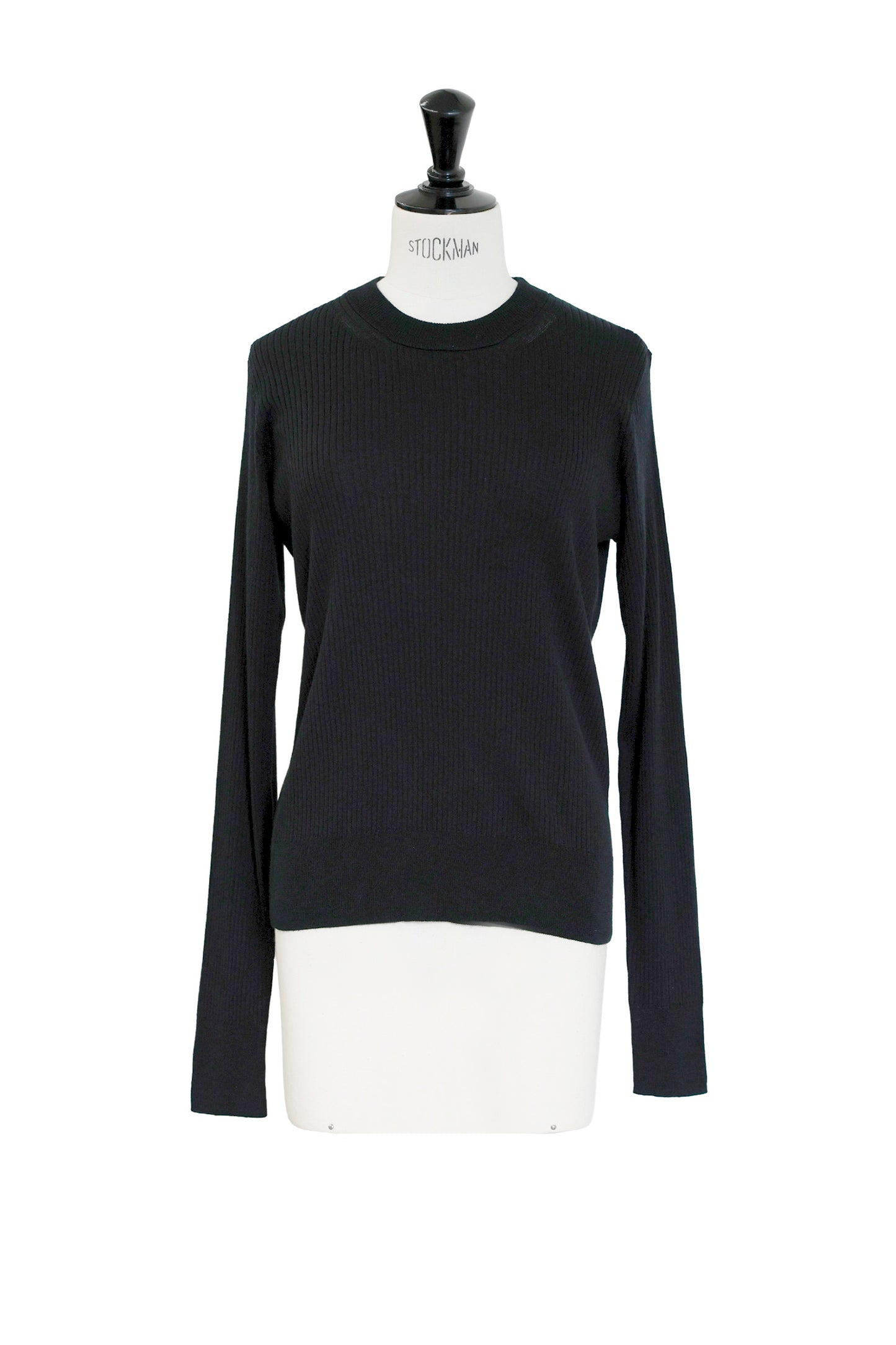 Re Stock Silk cashmere crew neck rib pullover /CT25109
