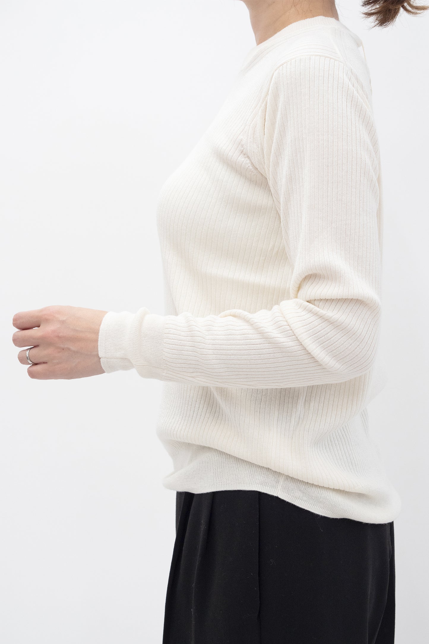 25SS Capsule Silk cashmere crew neck rib pullover /CT25109