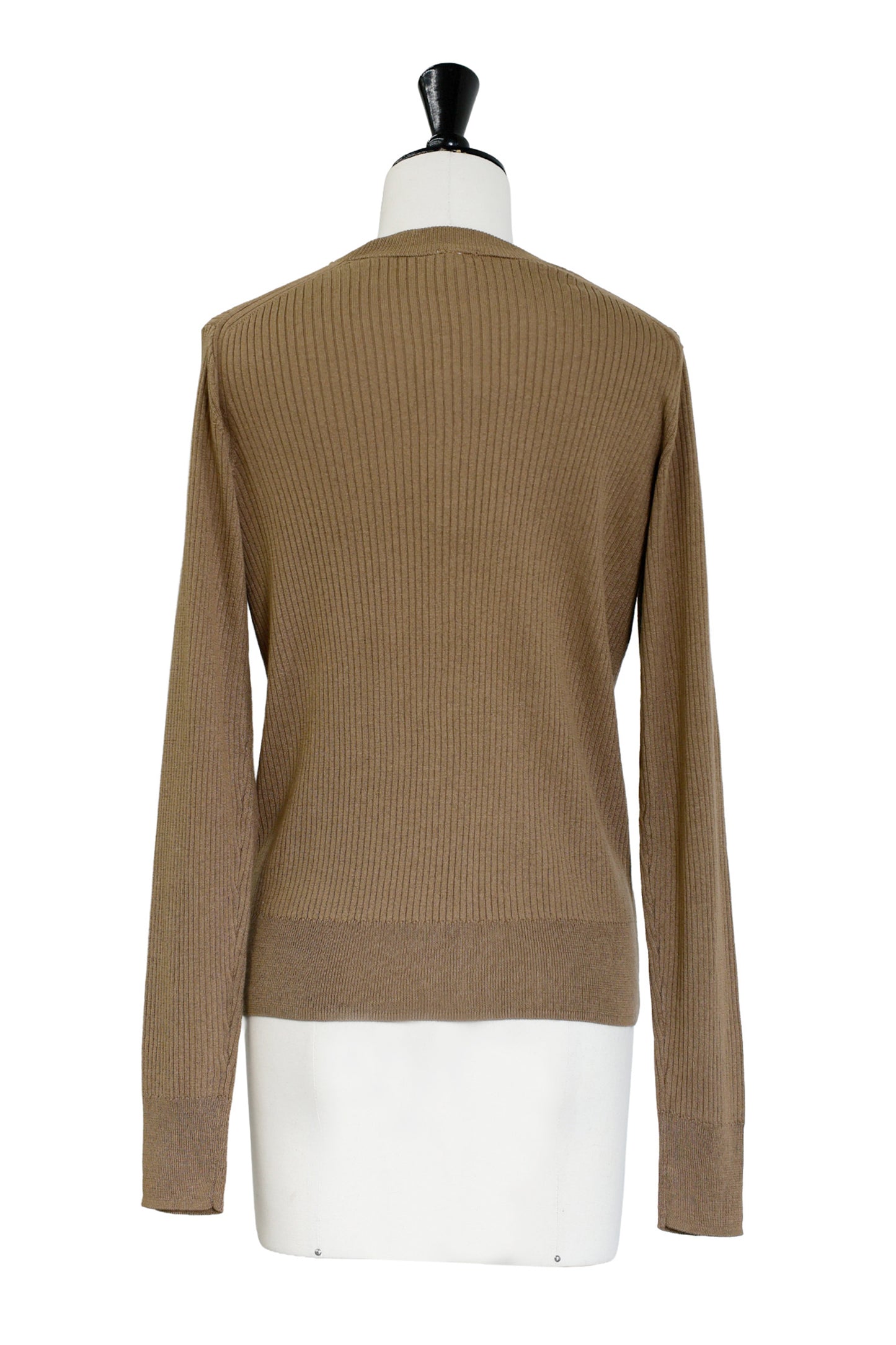 Re Stock Silk cashmere crew neck rib pullover /CT25109