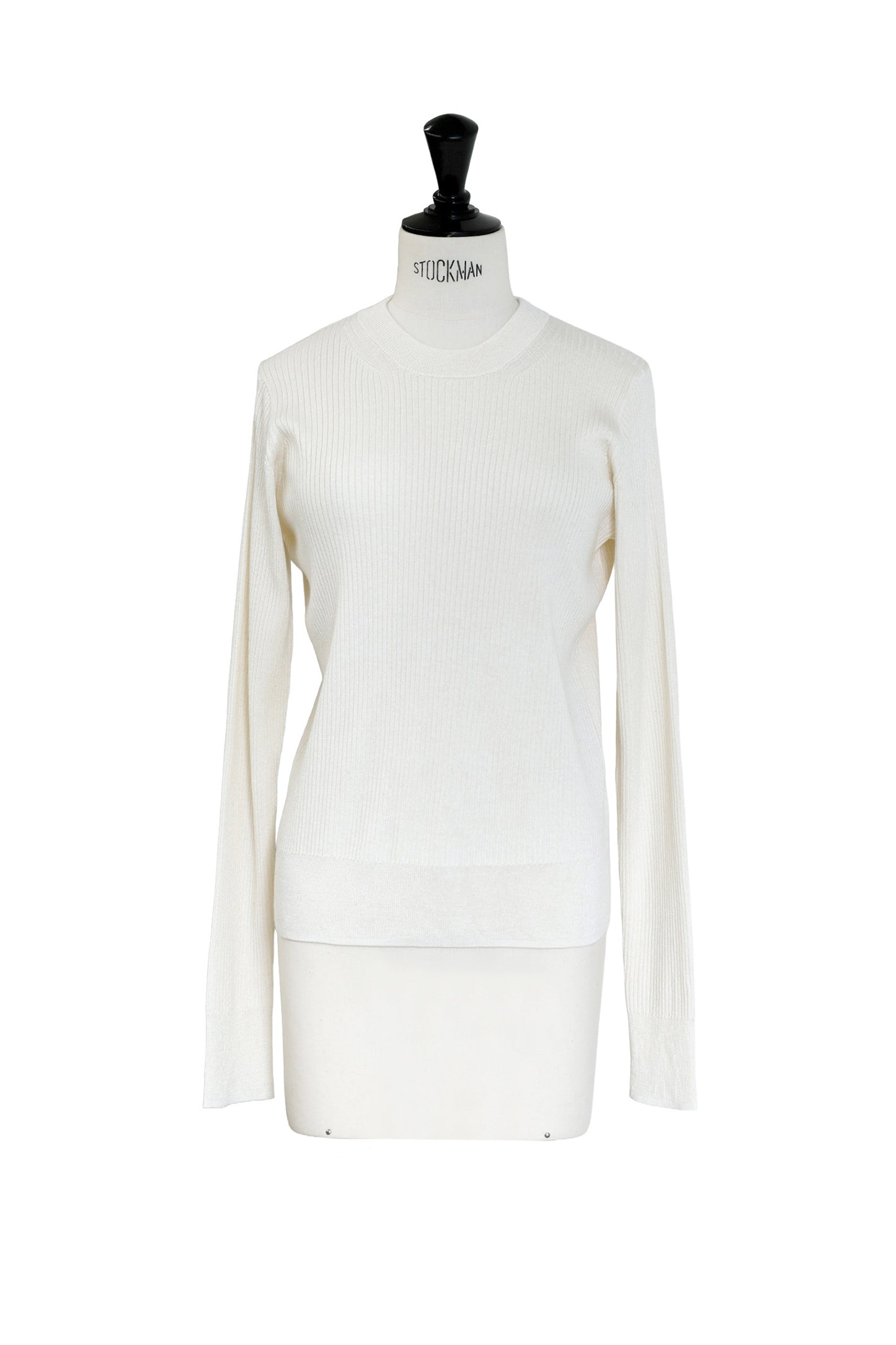 Re Stock Silk cashmere crew neck rib pullover /CT25109