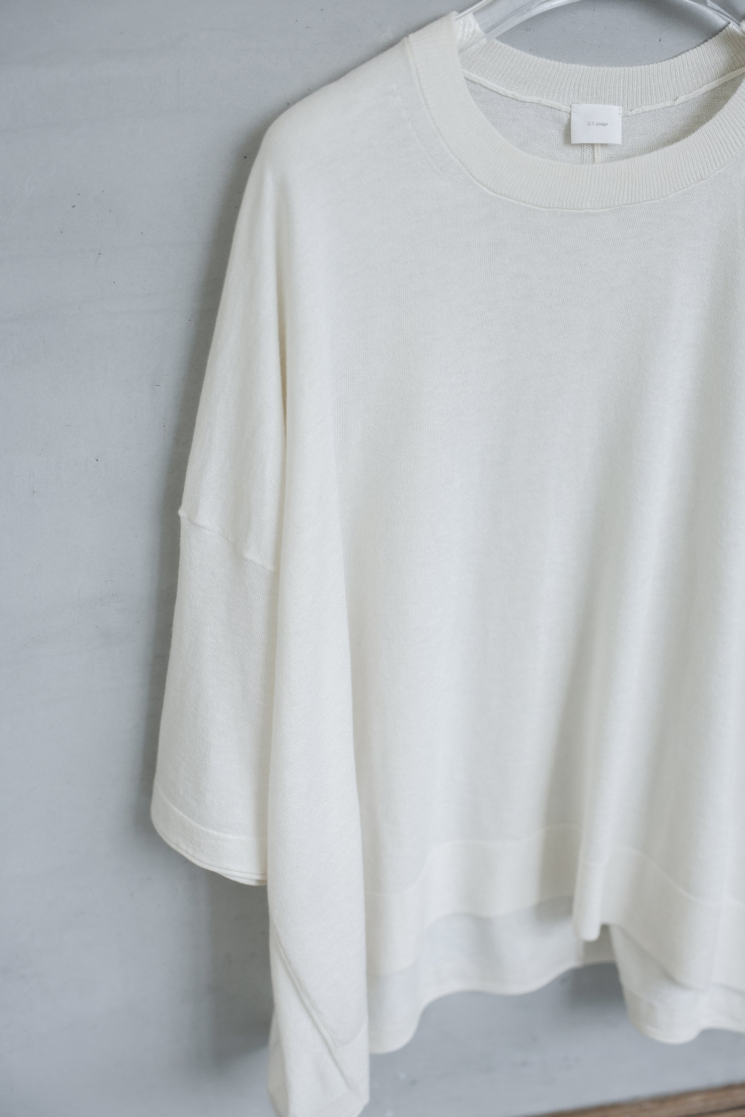 25SS Pull original à demi-manches en coton et soie /CT25111