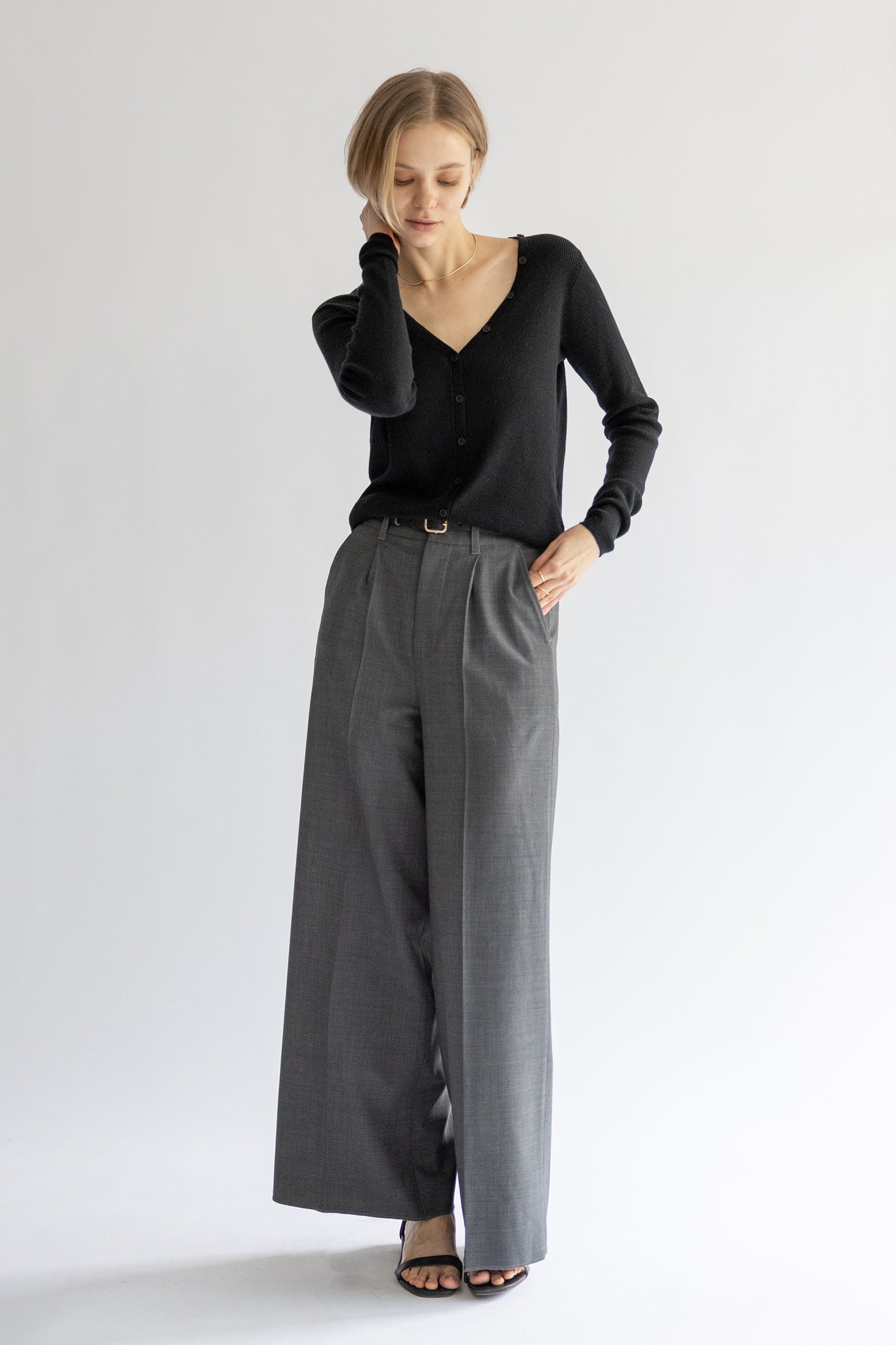 25SS Cardigan original en coton et soie côtelé /CT25113