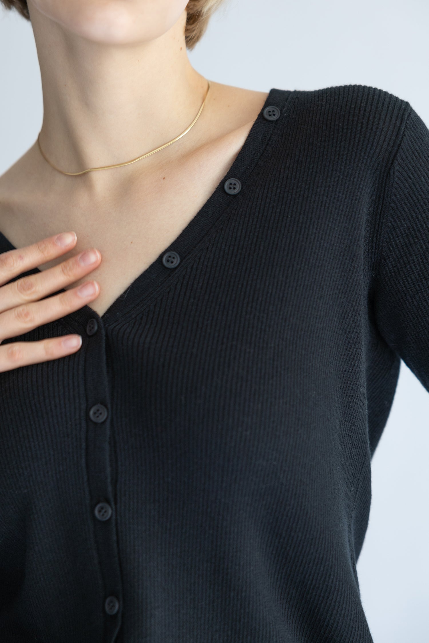 25SS Cardigan original en coton et soie côtelé /CT25113