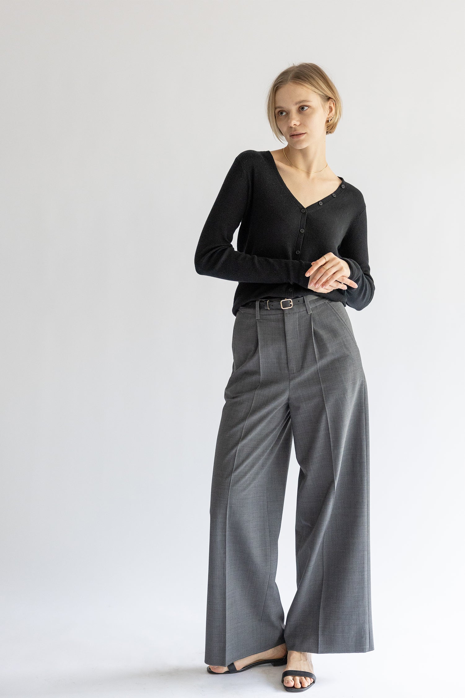 25SS Cardigan original en coton et soie côtelé /CT25113