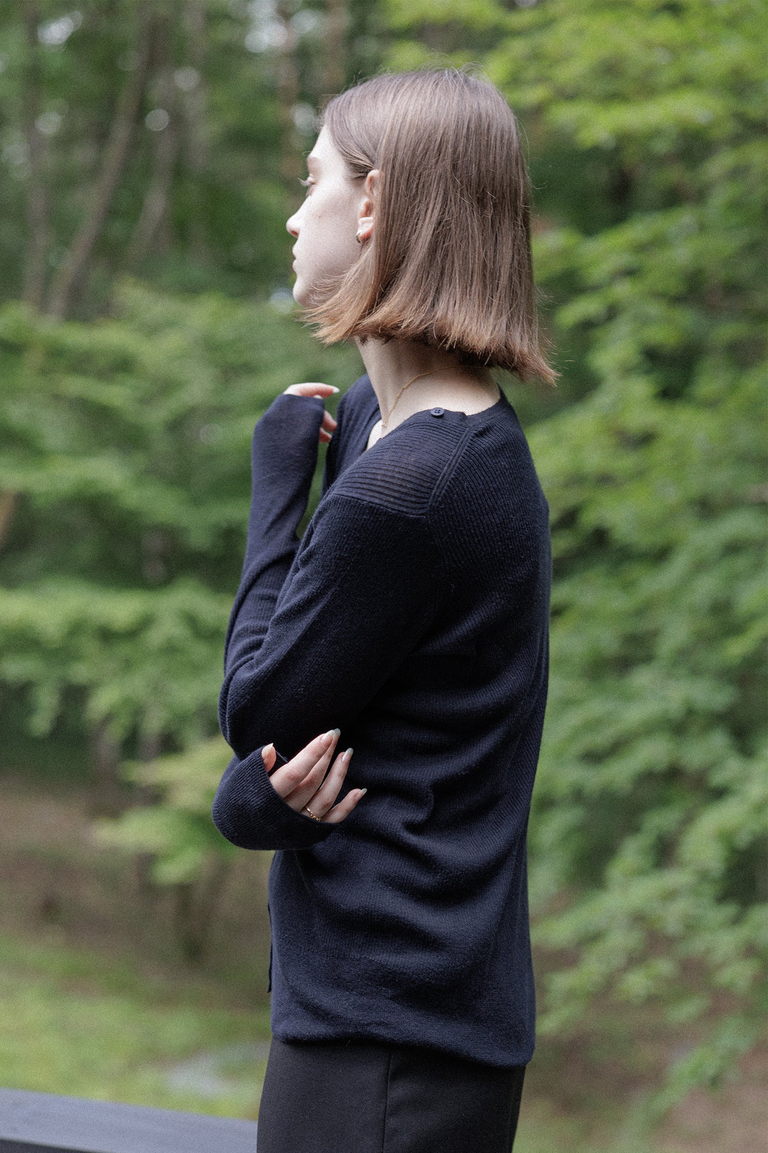 25SS Cardigan original en coton et soie côtelé /CT25113