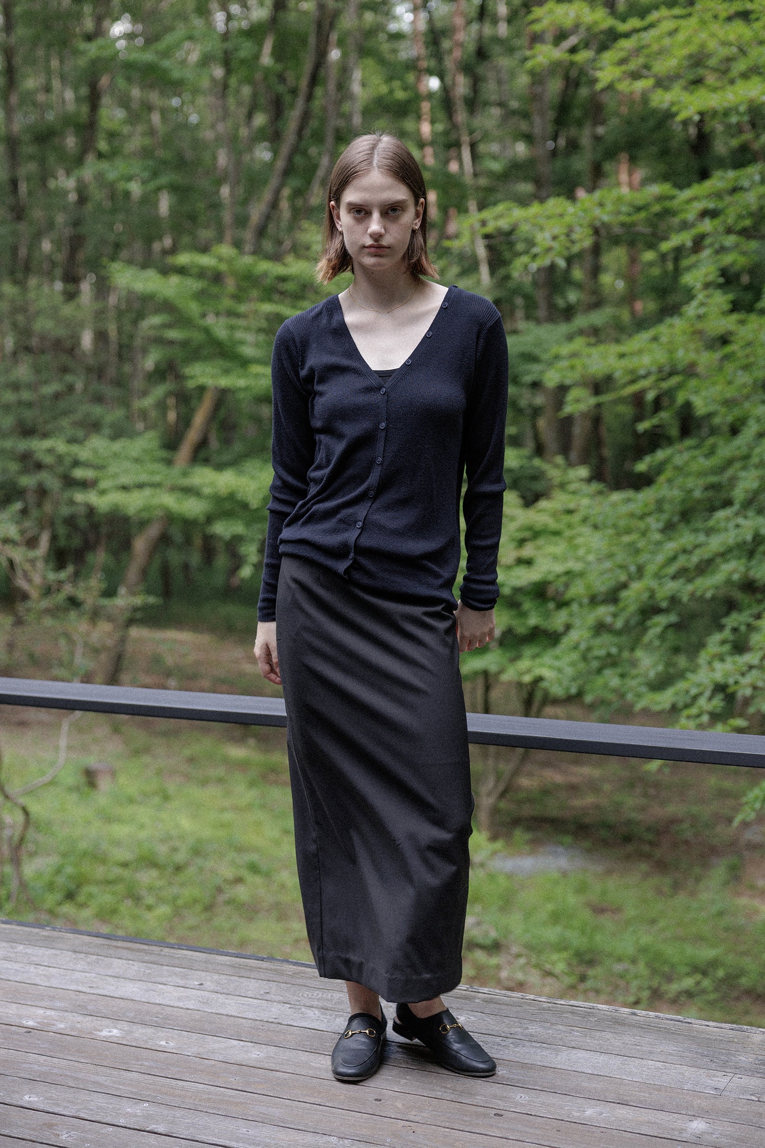 25SS Cardigan original en coton et soie côtelé /CT25113