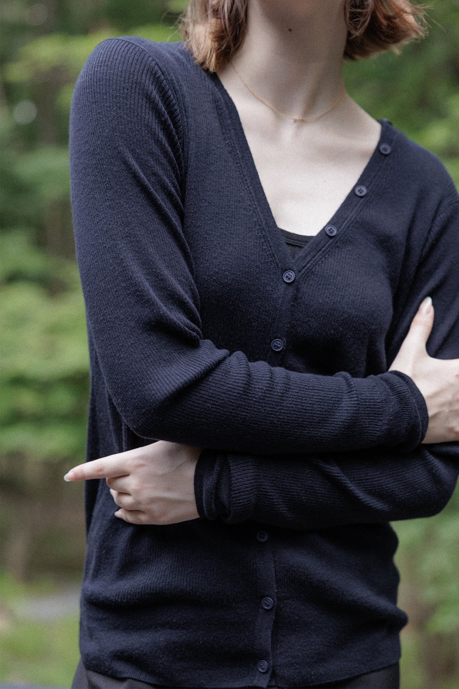 25SS Cardigan original en coton et soie côtelé /CT25113