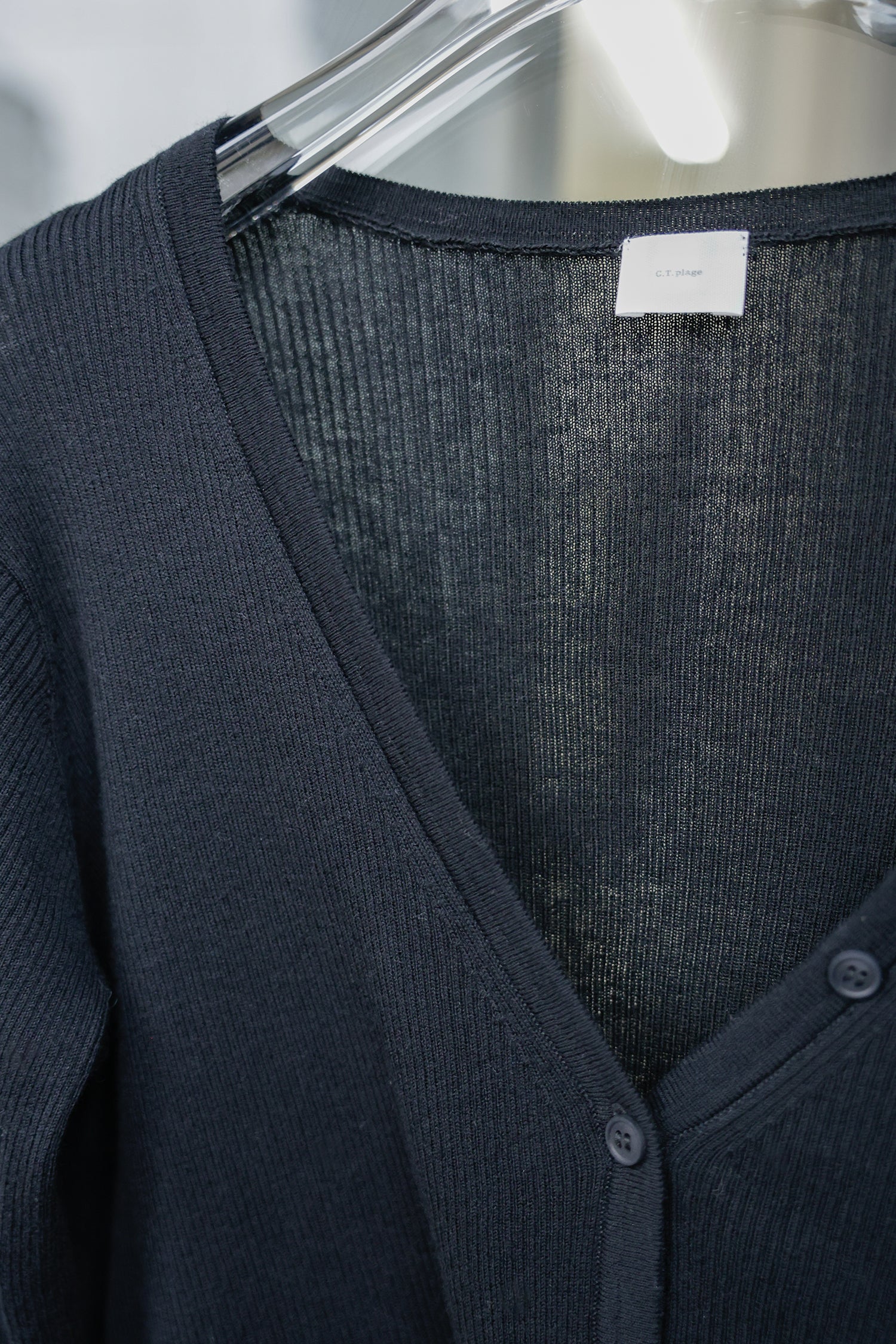 25SS Cardigan original en coton et soie côtelé /CT25113
