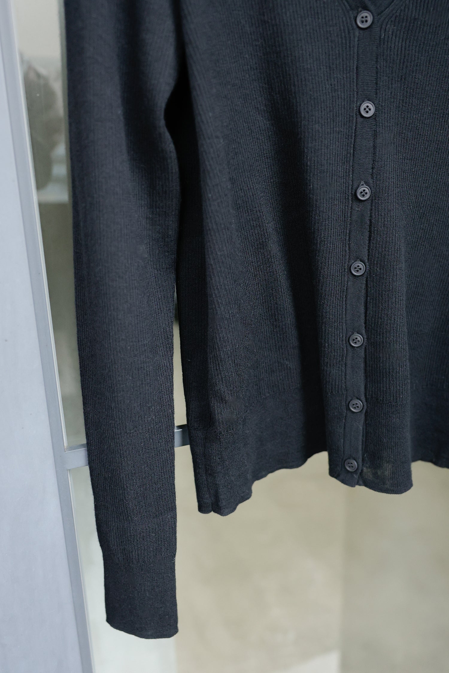 25SS Cardigan original en coton et soie côtelé /CT25113