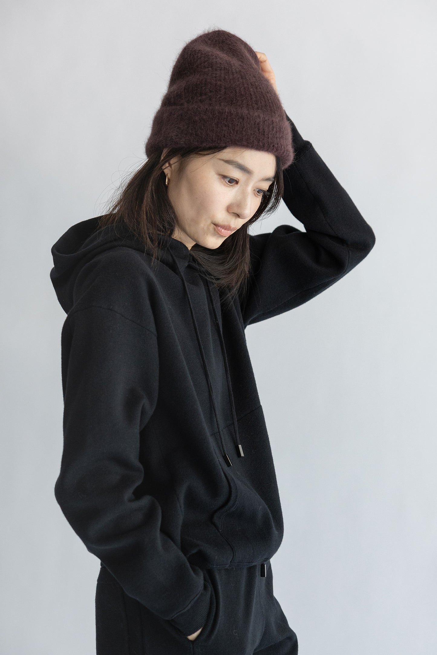 Re Stock Cotton cashmere hoodie /CT25119