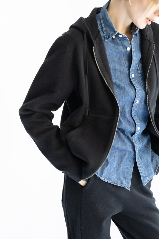 Cotton cashmere zip hoodie /CT25120