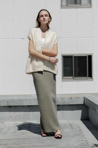 25SS Cotton cashmere back slit pencil skirt /CT25121