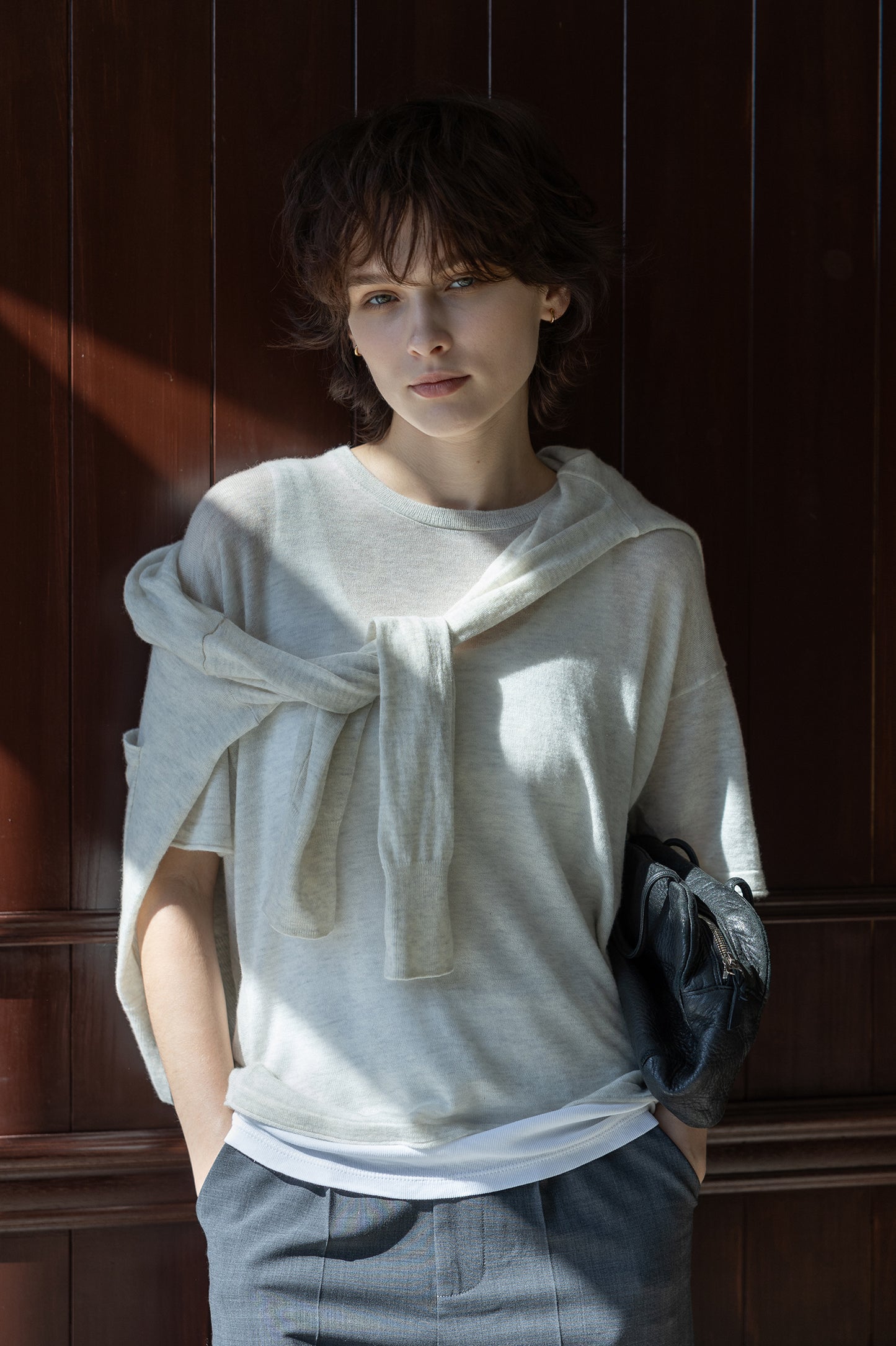 25AW Light cashmere half sleeve pullover /CT25302