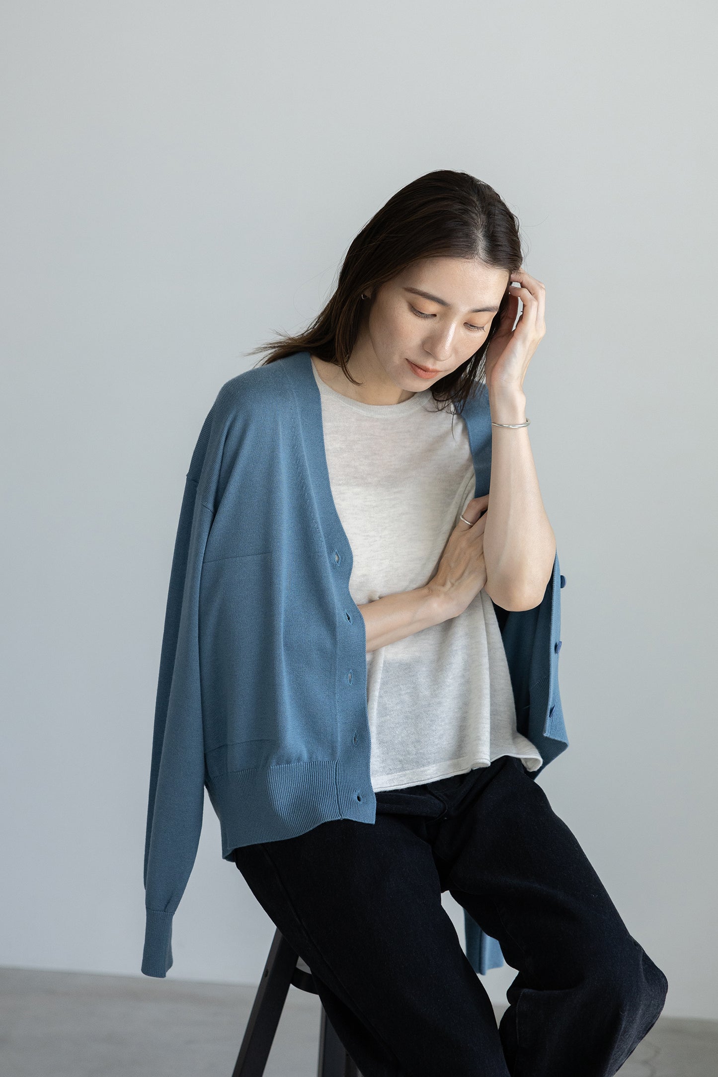 25AW Light cashmere half sleeve pullover /CT25302