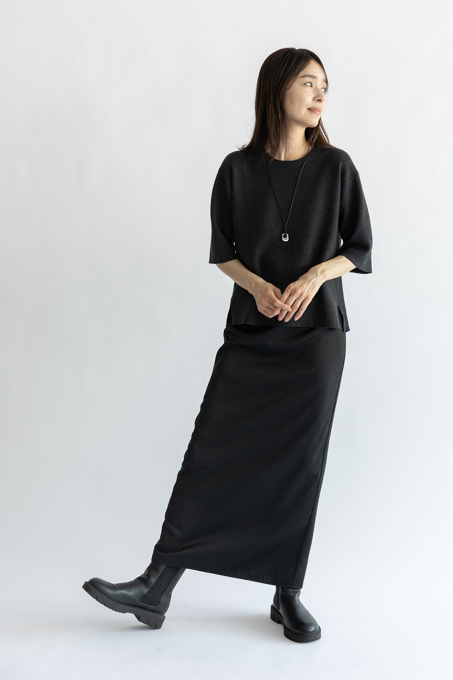 25AW Cotton cashmere half sleeve pullover /CT25303