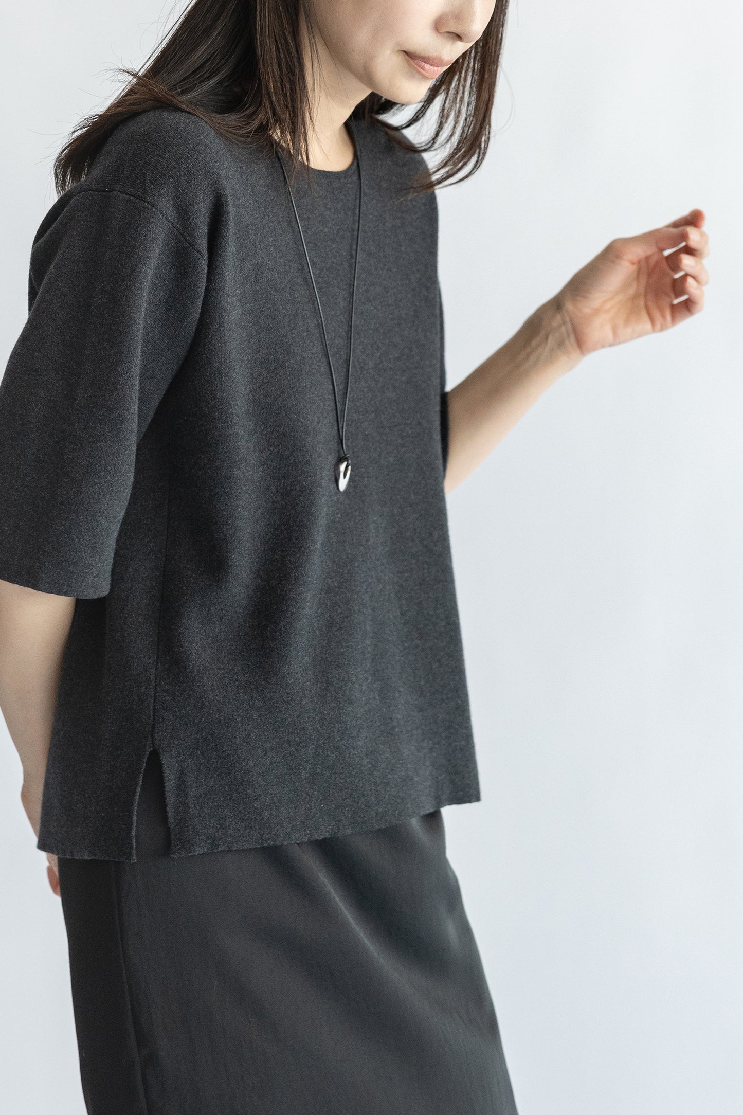 25AW Cotton cashmere half sleeve pullover /CT25303