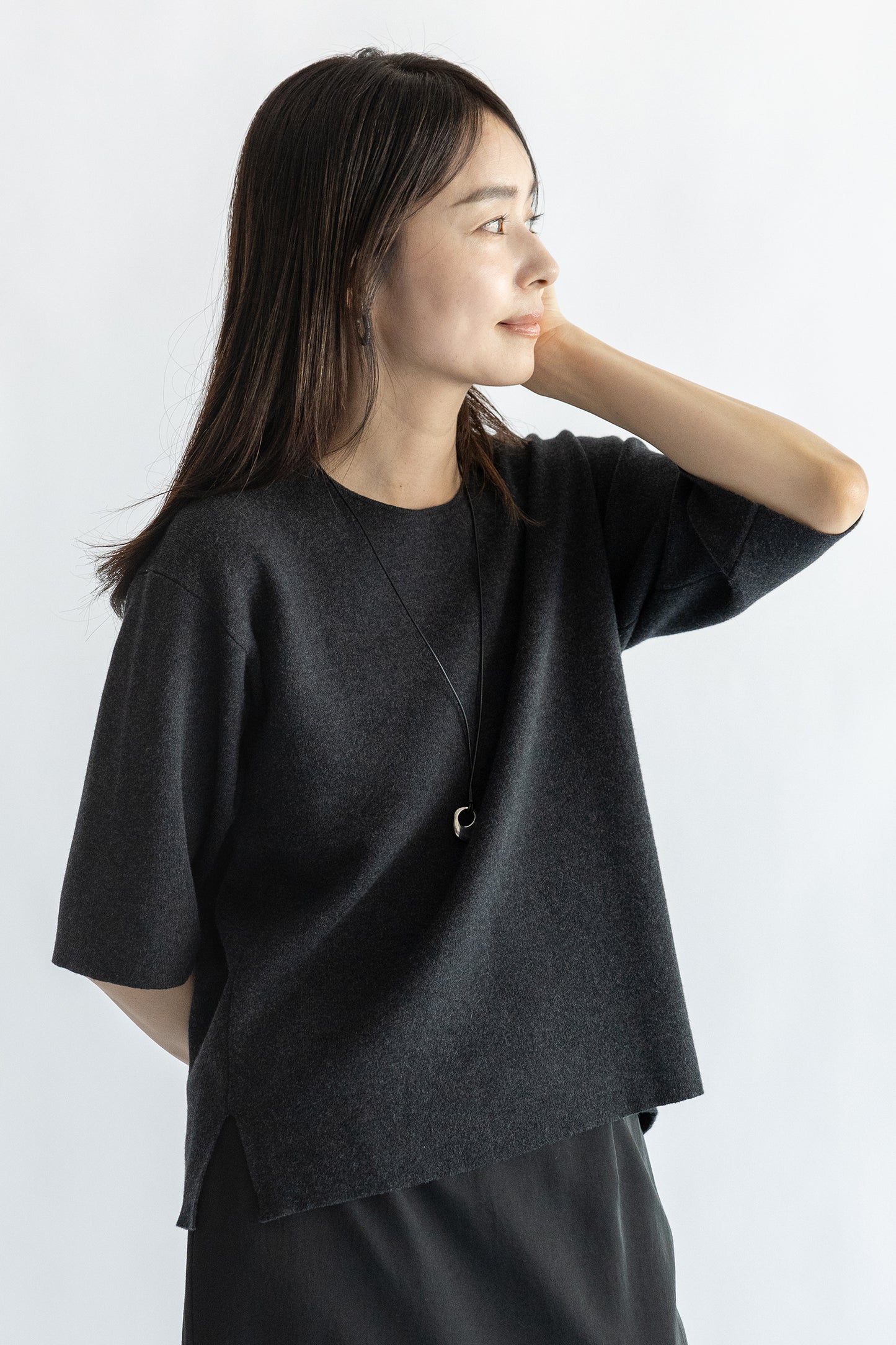 25AW Cotton cashmere half sleeve pullover /CT25303