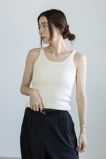 25AW Silk cashmere rib tank /CT25306