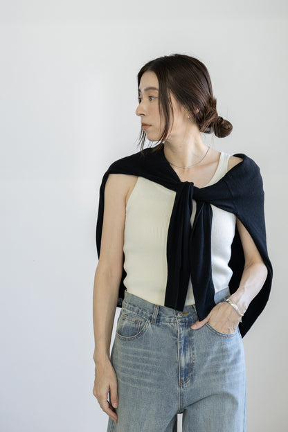 25AW Silk cashmere rib tank /CT25306