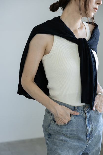 25AW Silk cashmere rib tank /CT25306