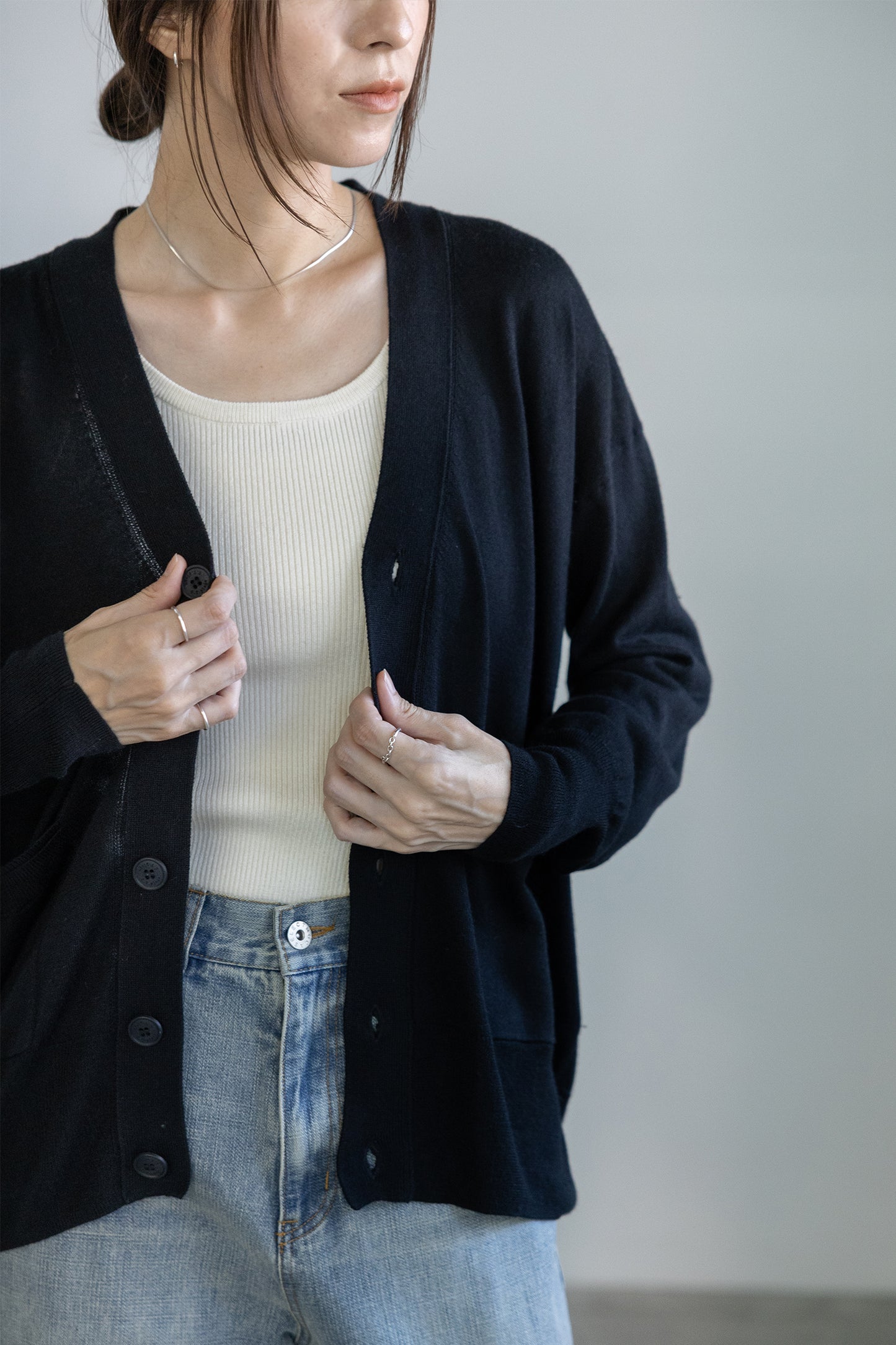 25AW Silk cashmere rib tank /CT25306