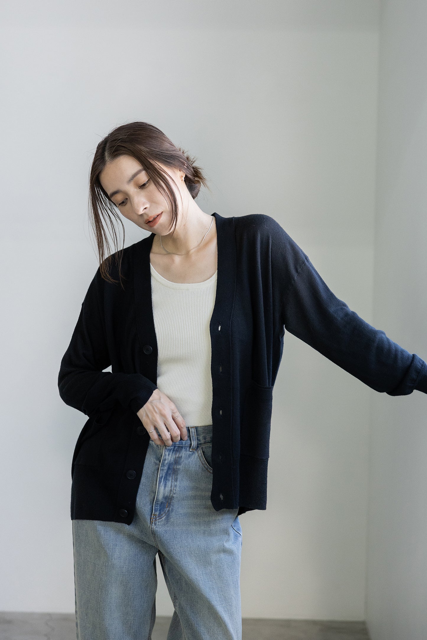 25AW Silk cashmere rib tank /CT25306