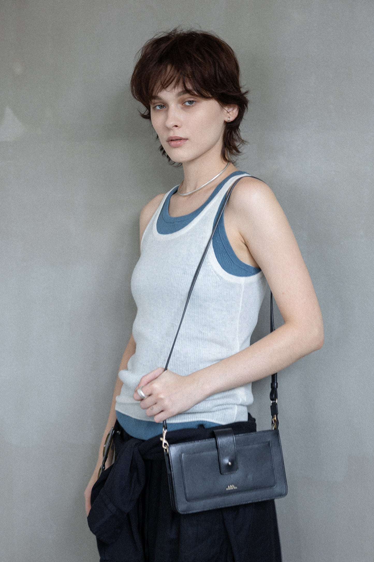 25AW Silk cashmere rib tank /CT25306