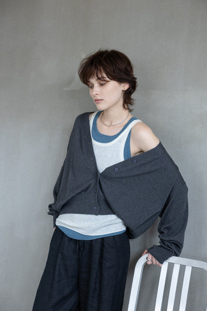 25AW Silk cashmere rib tank /CT25306