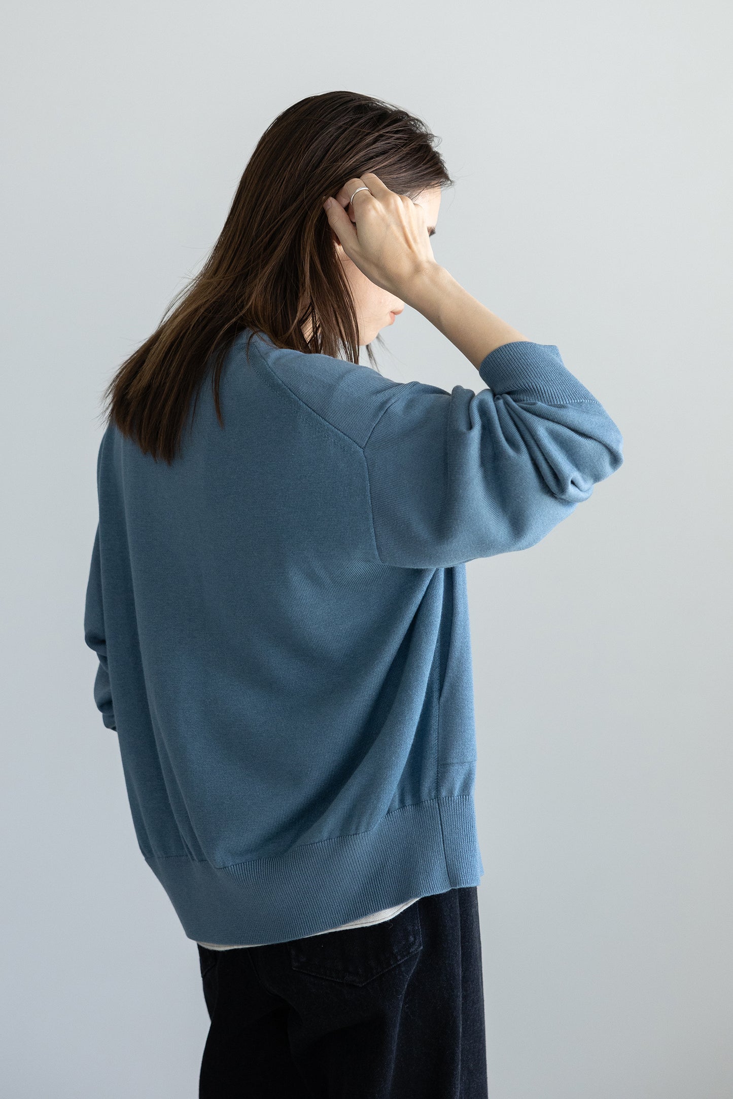 25AW Cardigan bicolore en soie et cachemire /CT25308