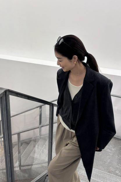 HOLIDAY20/ 25AW Cardigan bicolore en soie et cachemire /CT25308