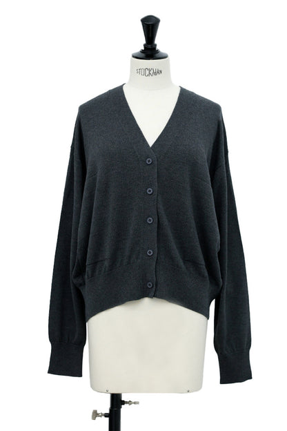 25AW Cardigan bicolore en soie et cachemire /CT25308