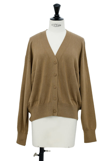 25AW Cardigan bicolore en soie et cachemire /CT25308