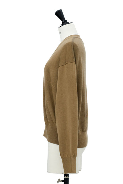 25AW Cardigan bicolore en soie et cachemire /CT25308