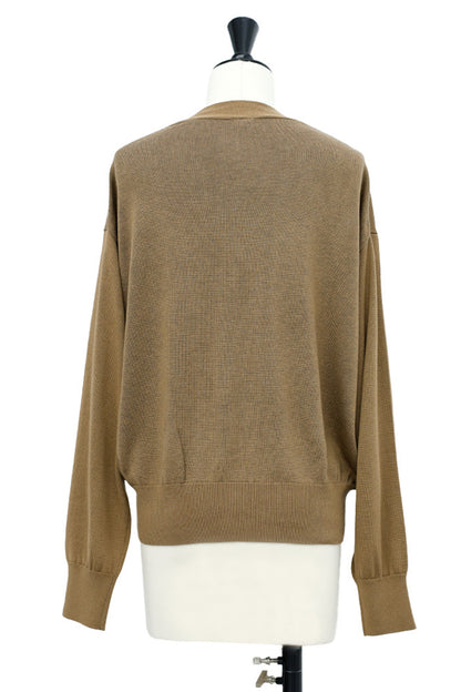 25AW Cardigan bicolore en soie et cachemire /CT25308