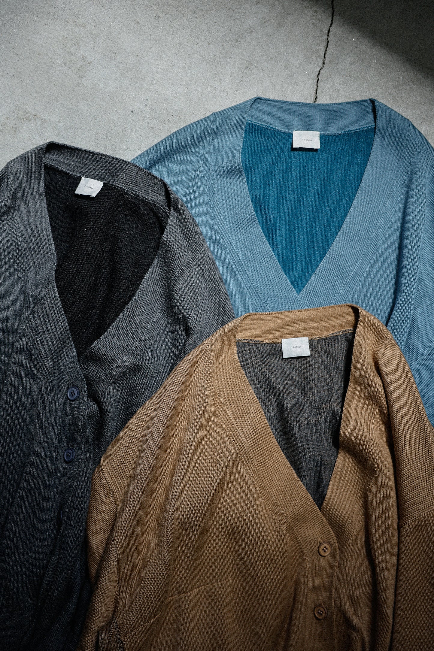 25AW Cardigan bicolore en soie et cachemire /CT25308