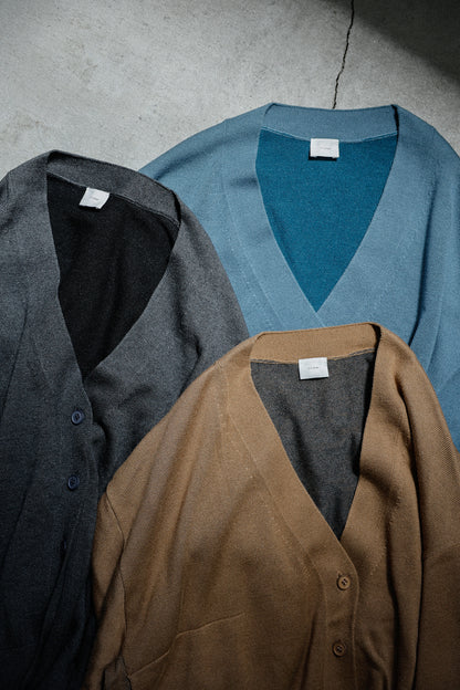 25AW Cardigan bicolore en soie et cachemire /CT25308