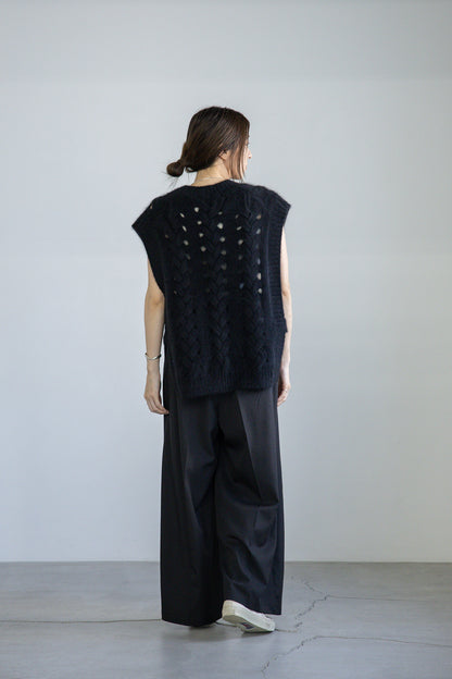 25AW raccoon fox cable vest /CT25319