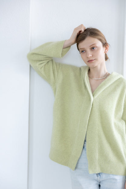 25AW Raccoon fox hooded cardigan /CT25328