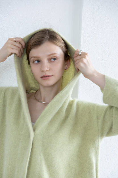 25AW Raccoon fox hooded cardigan /CT25328