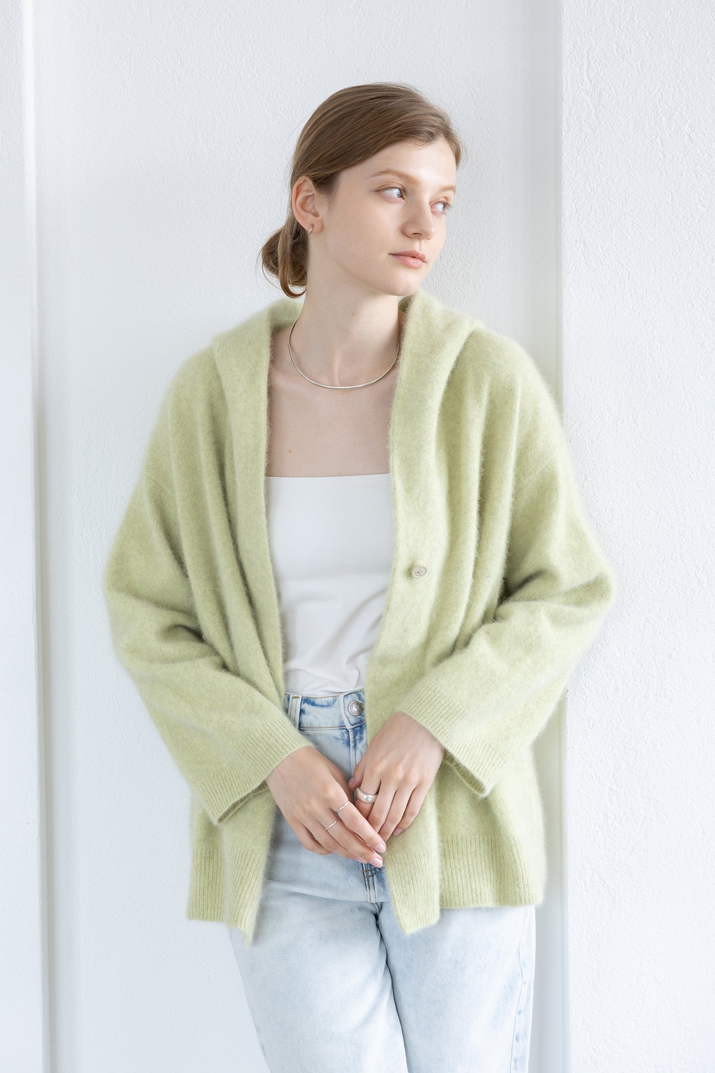 25AW Raccoon fox hooded cardigan /CT25328